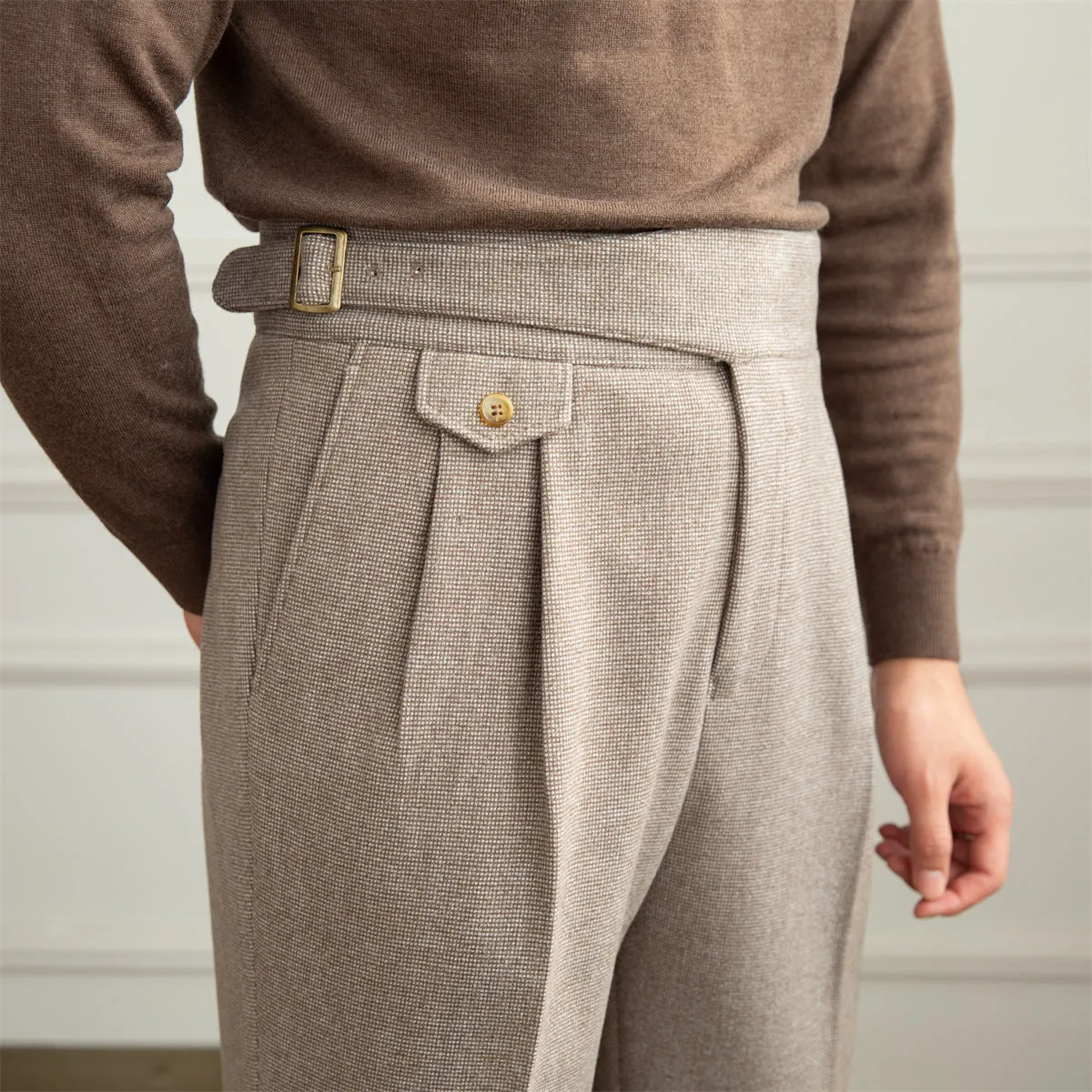 Surrey Textured Houndstooth Straight Fit Trousers