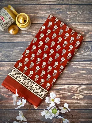 Terracotta Grace | Printed Practice Saree