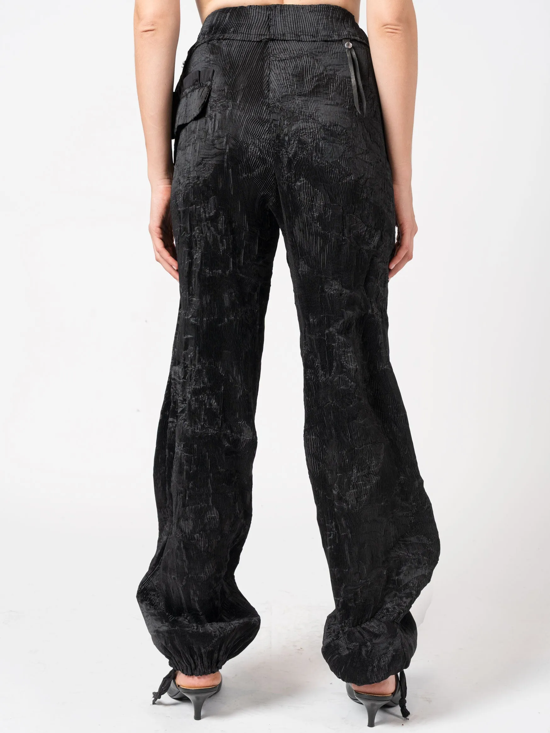 Textured Pleated Trousers