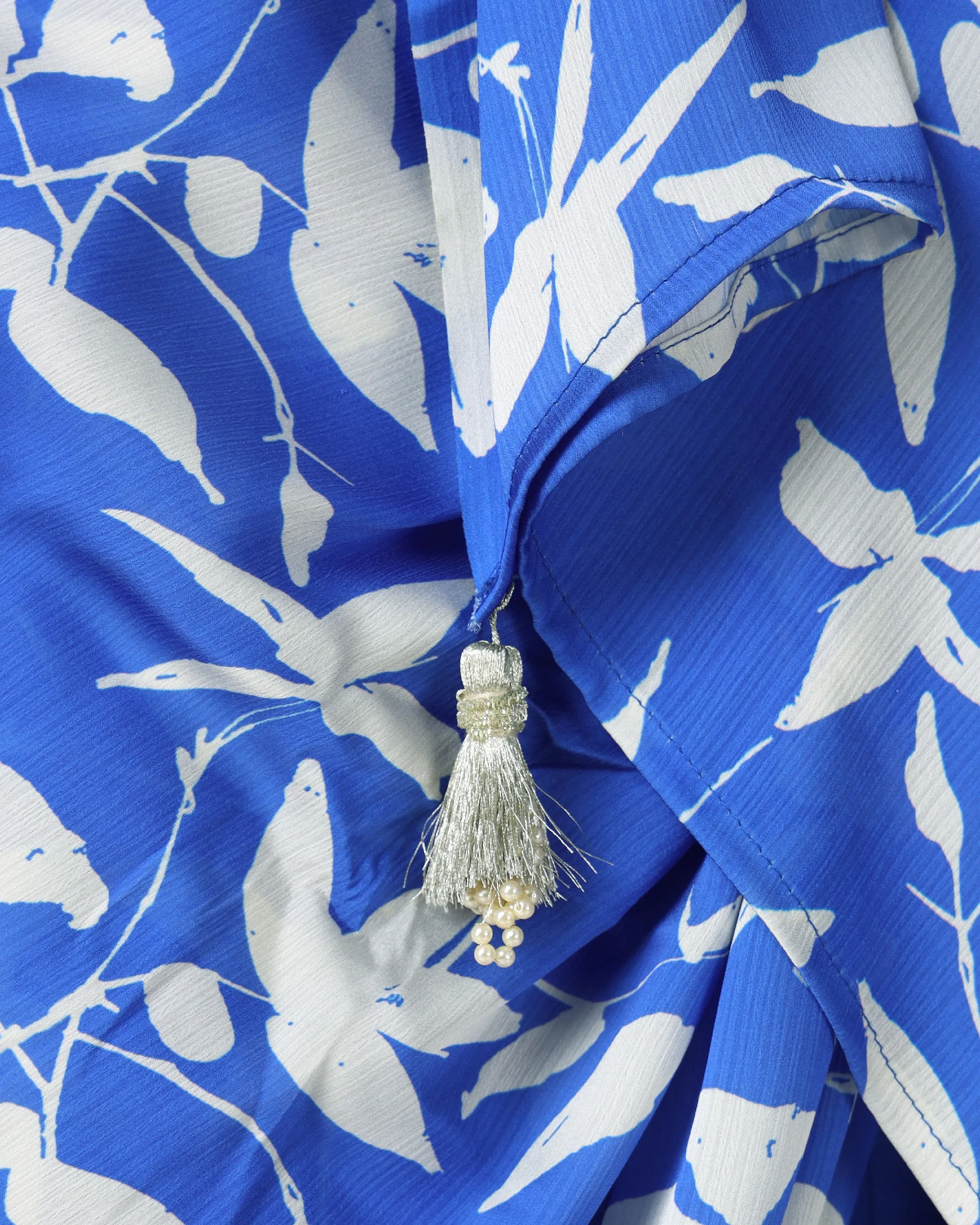 The Royal Touch: Floral Chiffon Satin Saree