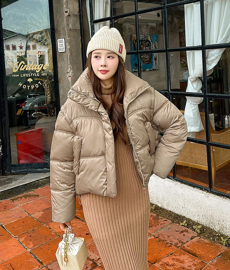 Thickened Windproof Quilted Zip Up Puffer Vest for Women