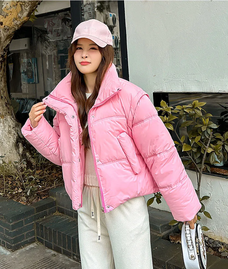 Thickened Windproof Quilted Zip Up Puffer Vest for Women