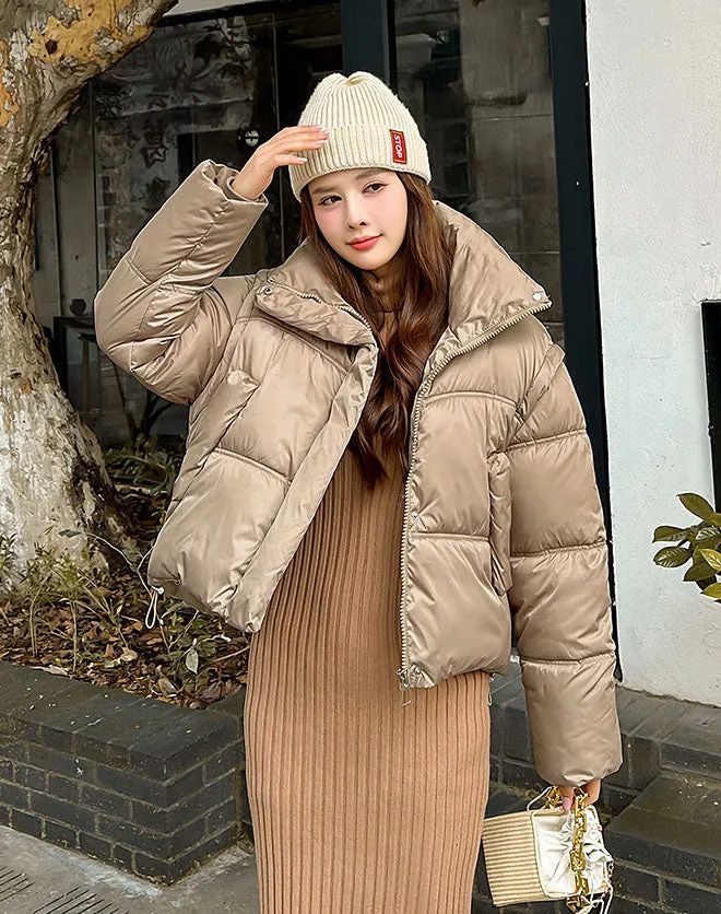 Thickened Windproof Quilted Zip Up Puffer Vest for Women