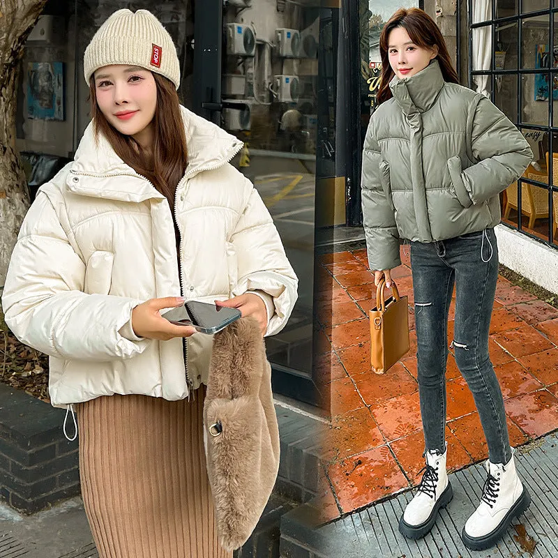 Thickened Windproof Quilted Zip Up Puffer Vest for Women