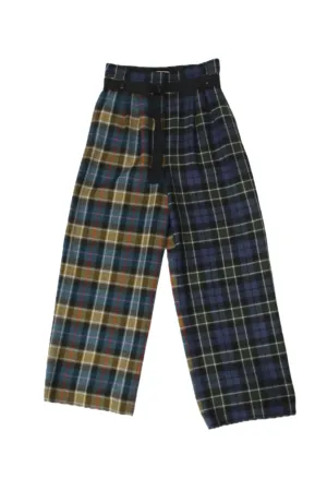 Tibi Tartan Pleated Trousers