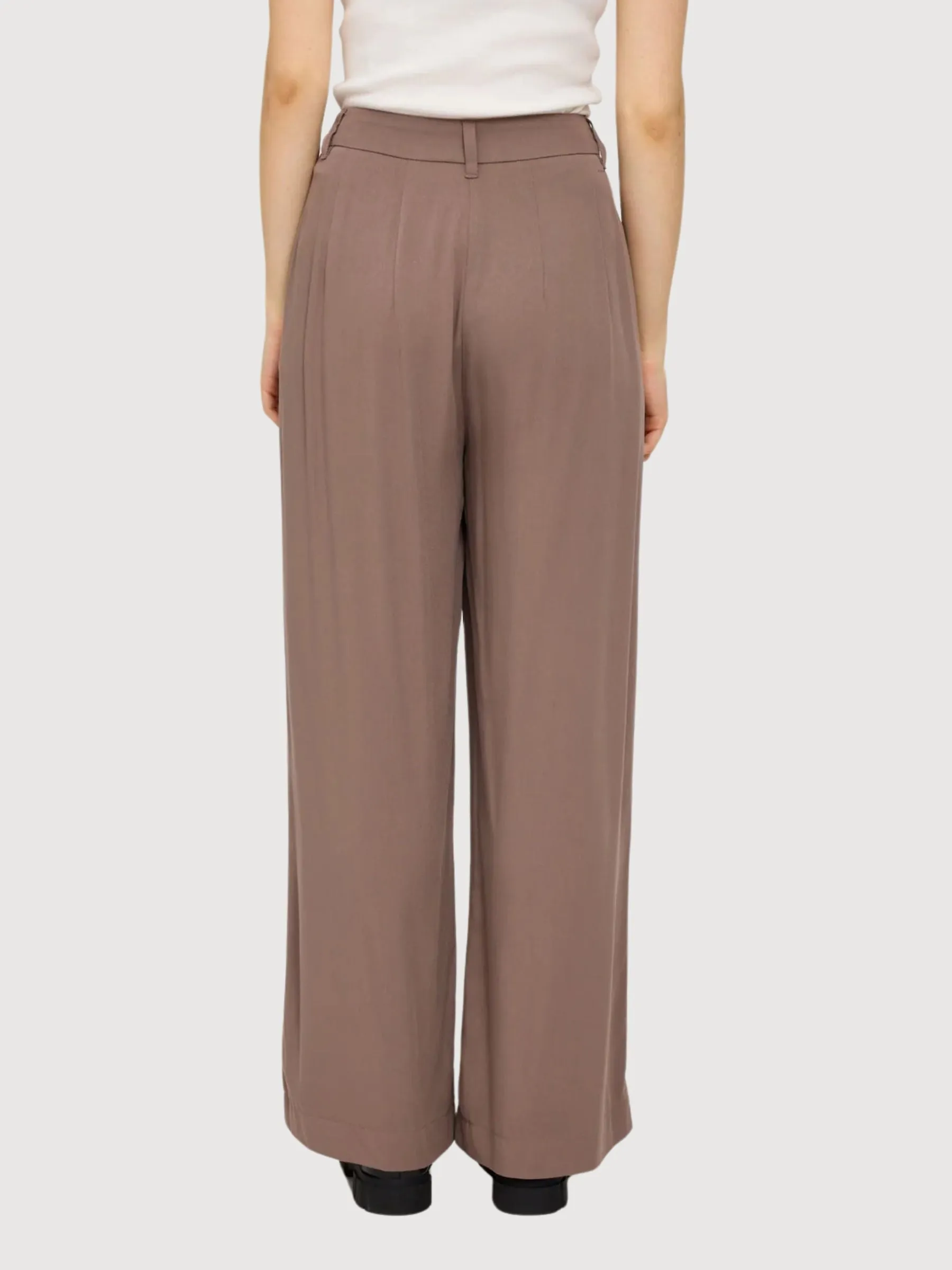 Trouser Pleated Brown Woman Viscose | Mazine