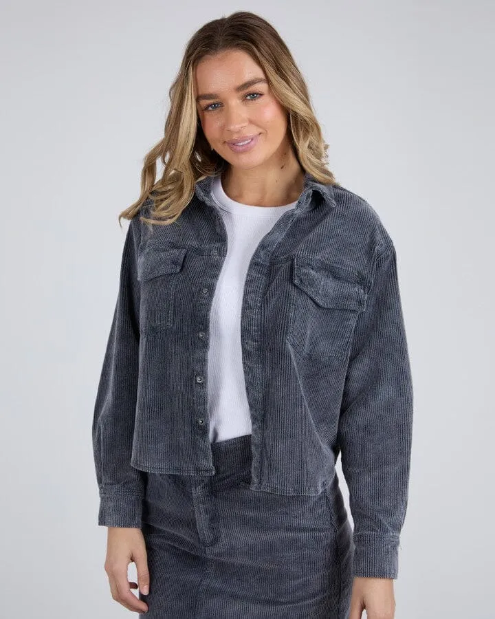 TULAROSE CORD SHIRT WASHED BLACK