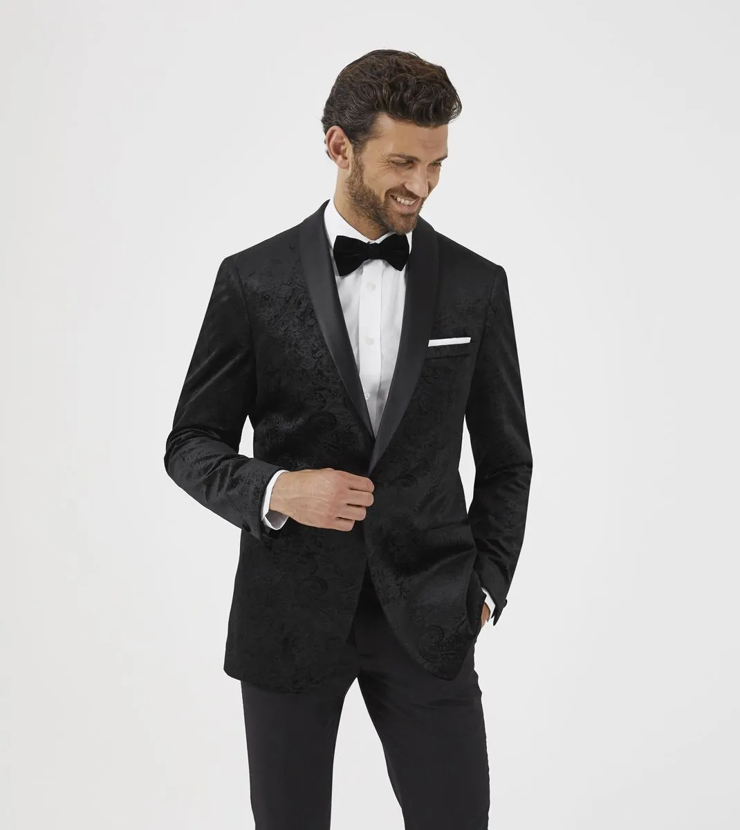 Tuxedo No.18 Dinner Suit Black Velvet Jacket Tailored Fit