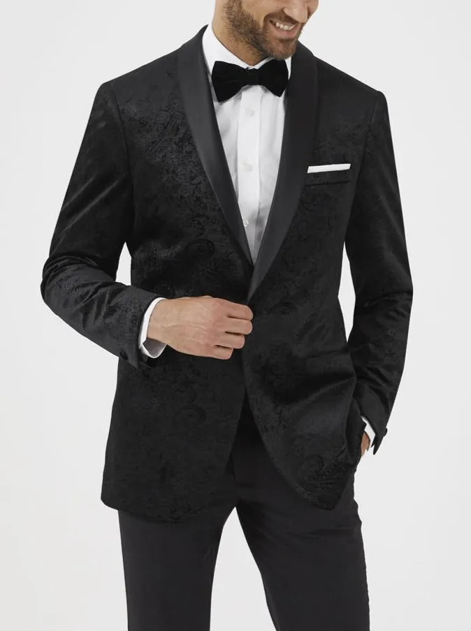 Tuxedo No.18 Dinner Suit Black Velvet Jacket Tailored Fit