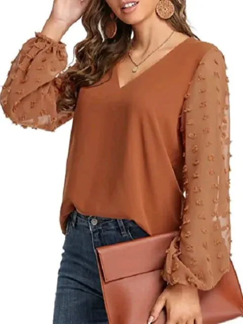 V-neck blouse for women