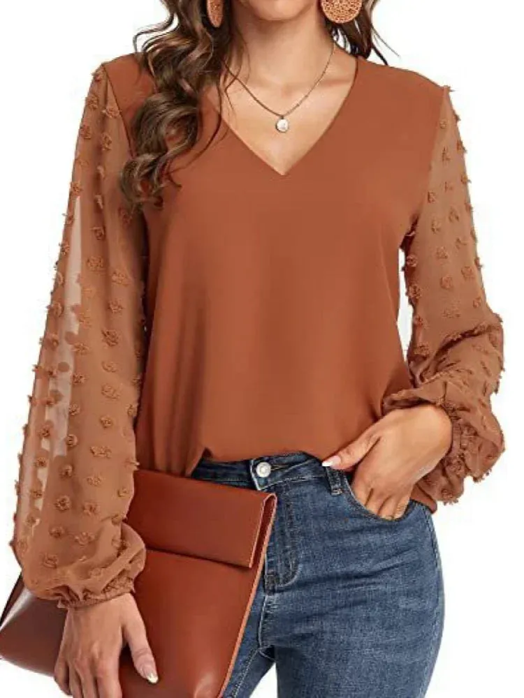 V-neck blouse for women