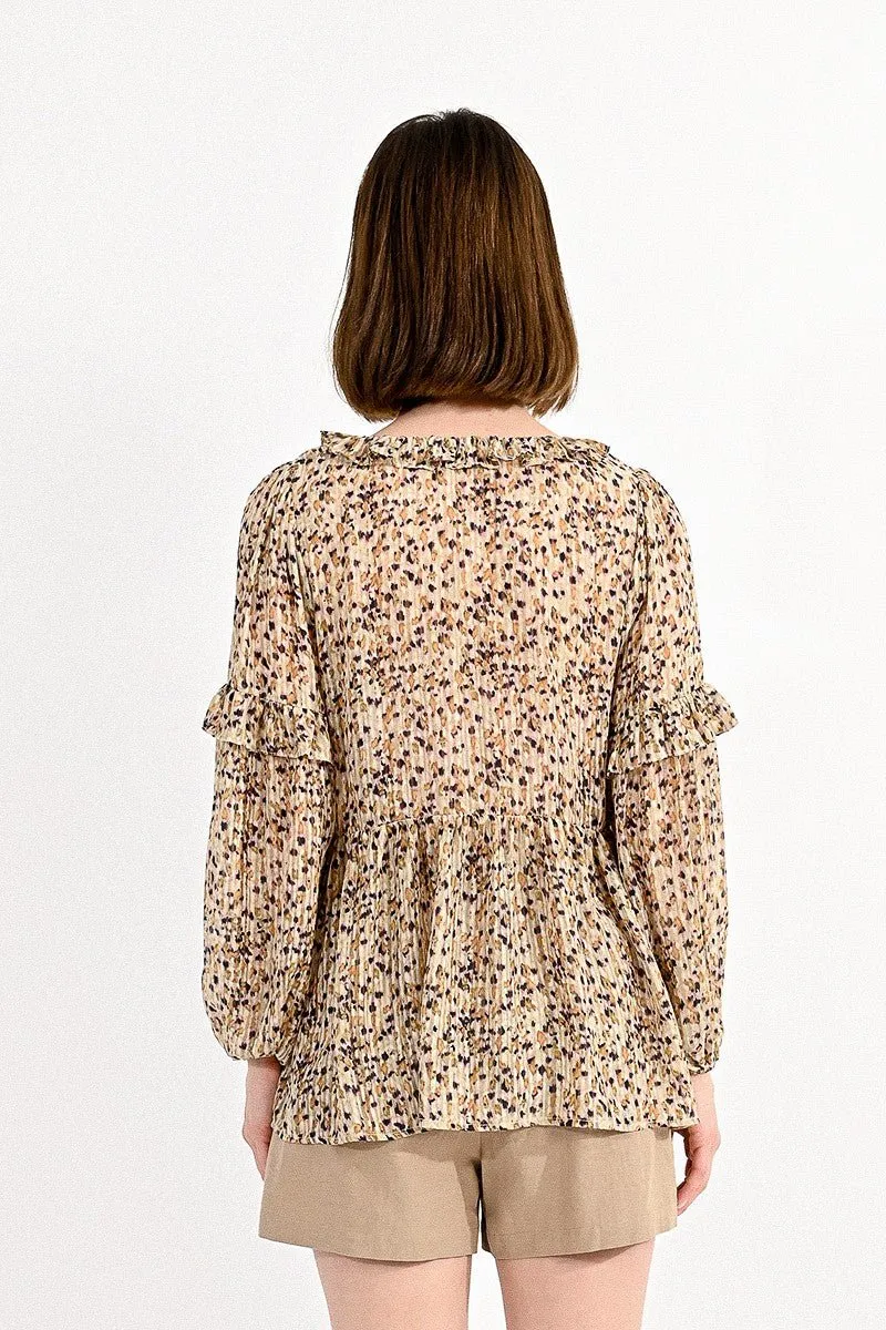 V-NECK PRINTED BLOUSE