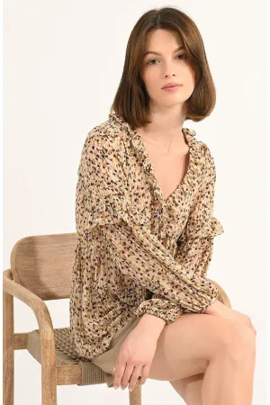 V-NECK PRINTED BLOUSE