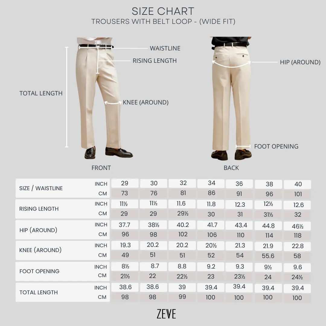 Vicolo Trousers With Belt Loop - Jet Black Plain (Wide Fit)