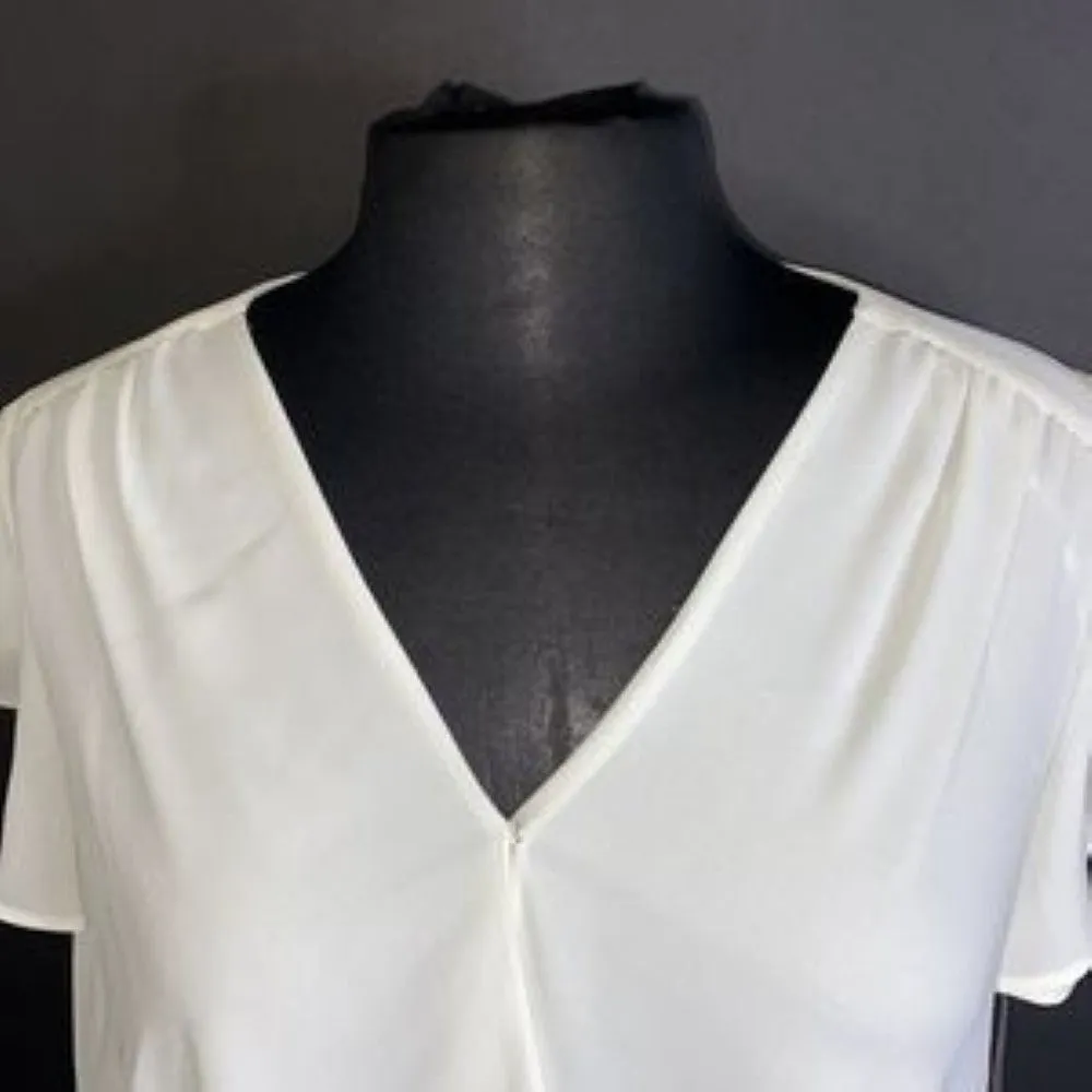 Vince Camuto Ivory Wrap-Front Top-XS