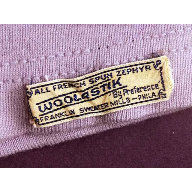 Vintage Swimsuit /Bathing Suit Lavender Zephyr Wool Embroidered 1920s Framed