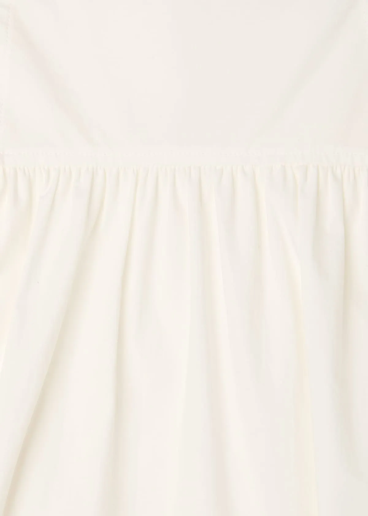 White Cotton Waisted Midi Skirt