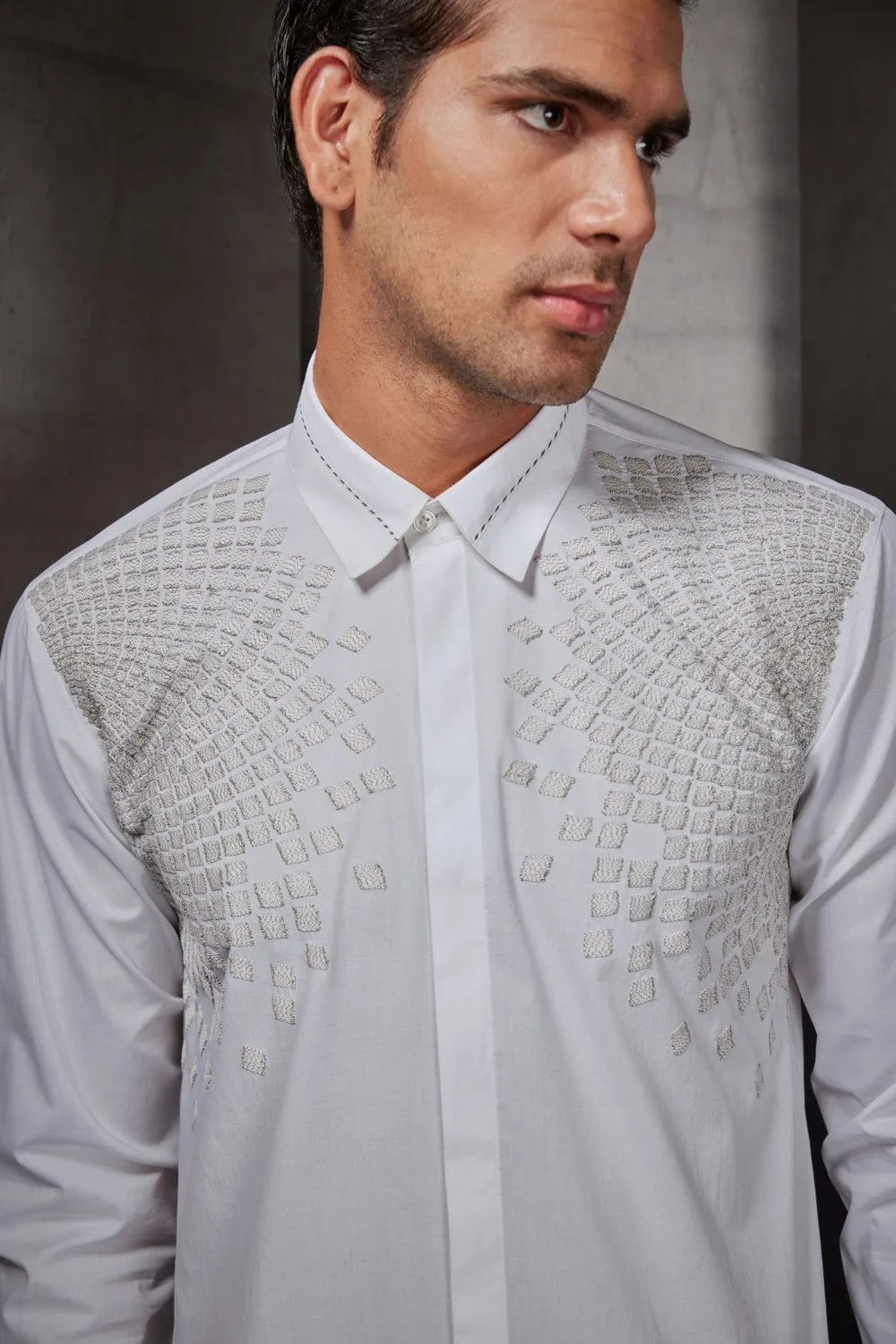 White Embroidered Shirt