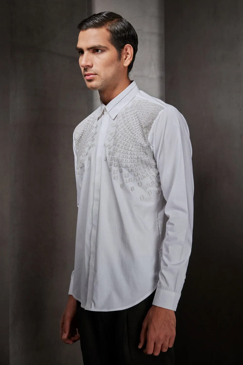 White Embroidered Shirt