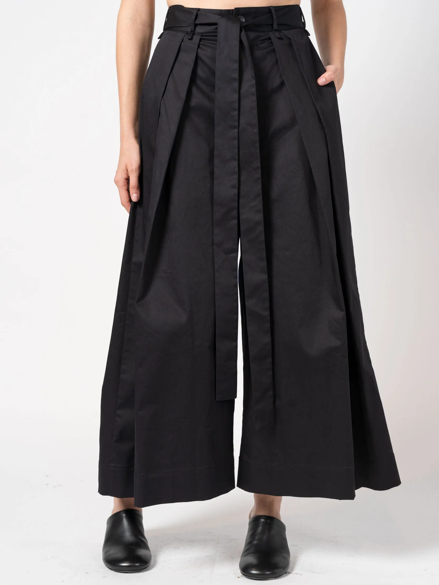 Wide-Leg Pleated Trousers