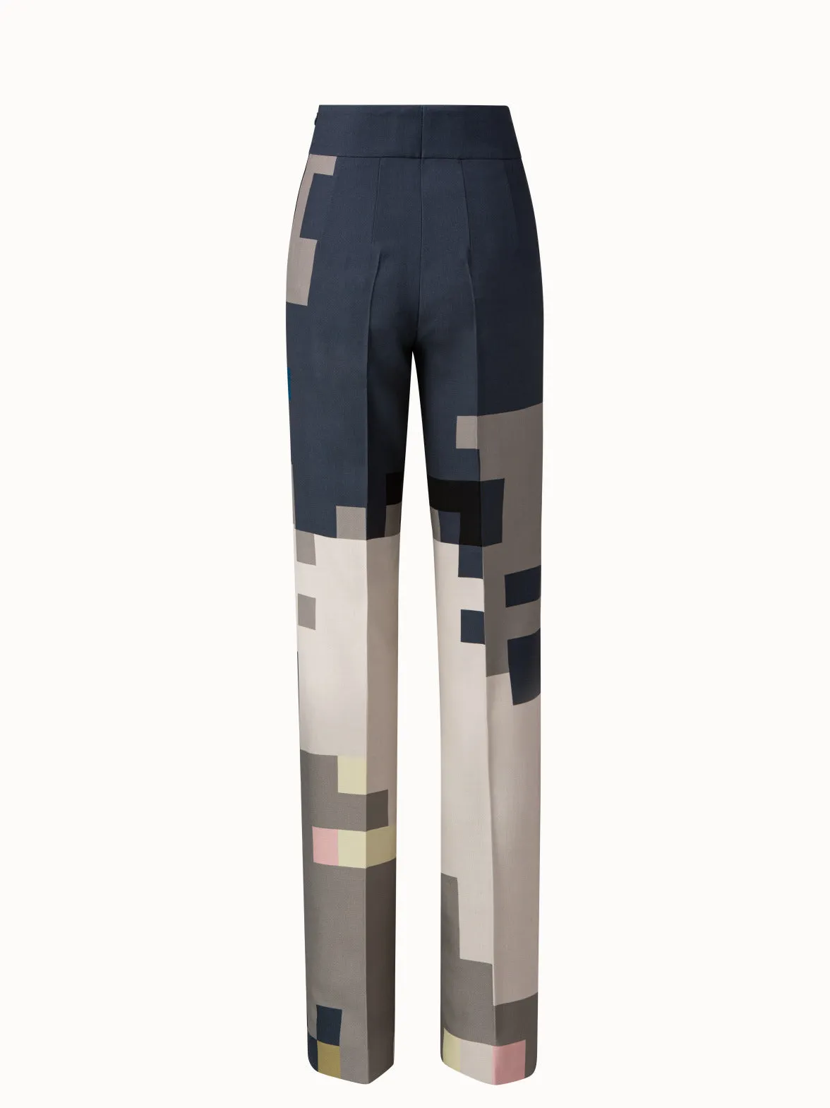 Wide Wool Double-Face Pant with Novemberday Print