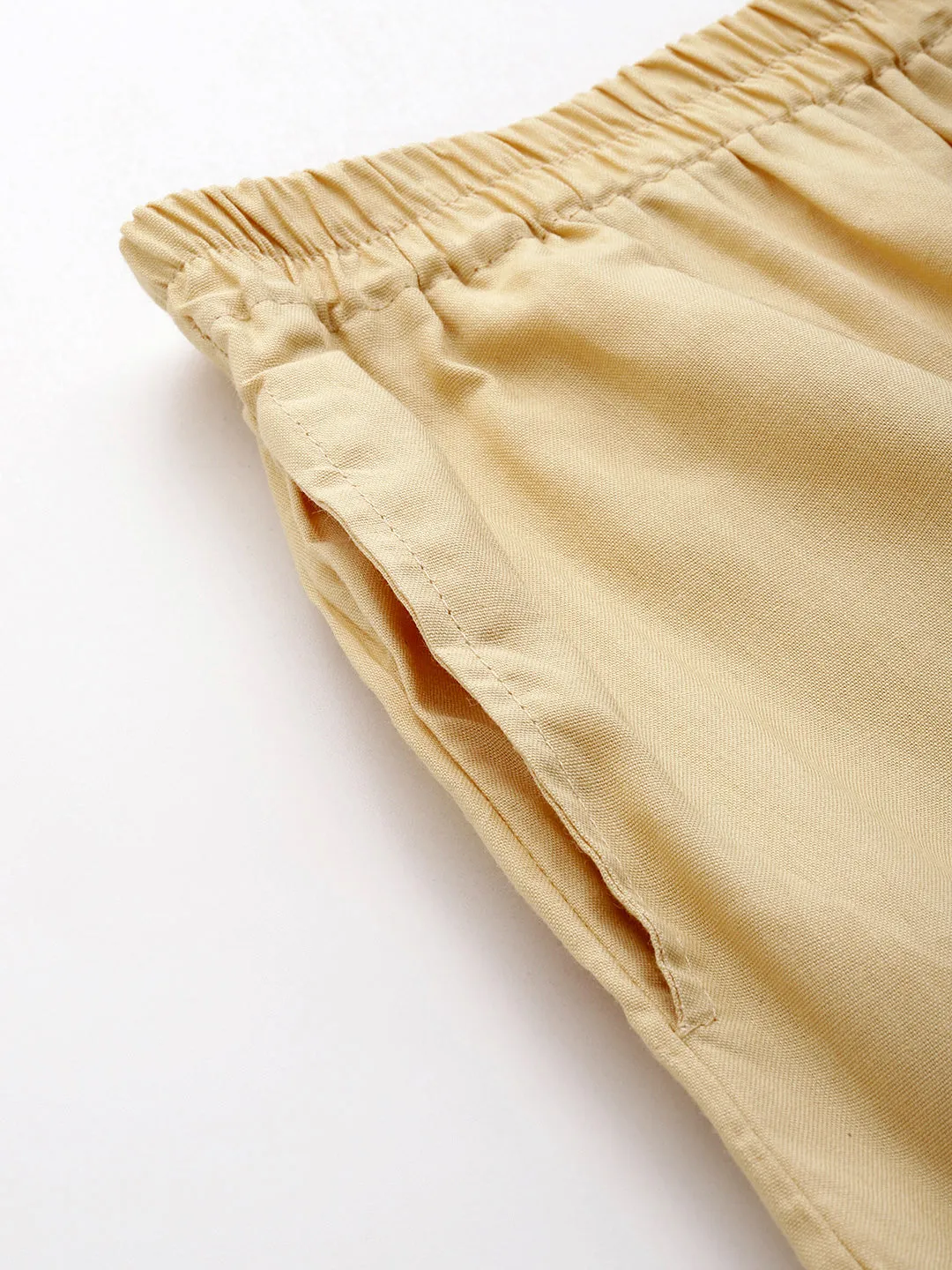 Women Pure Cotton Kurti Pant - Apricot