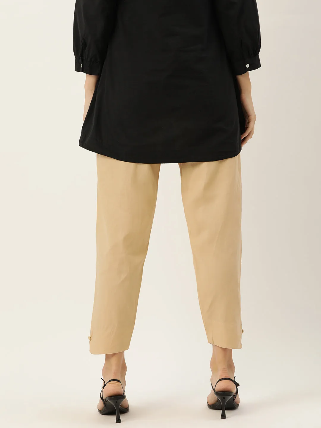 Women Pure Cotton Kurti Pant - Apricot