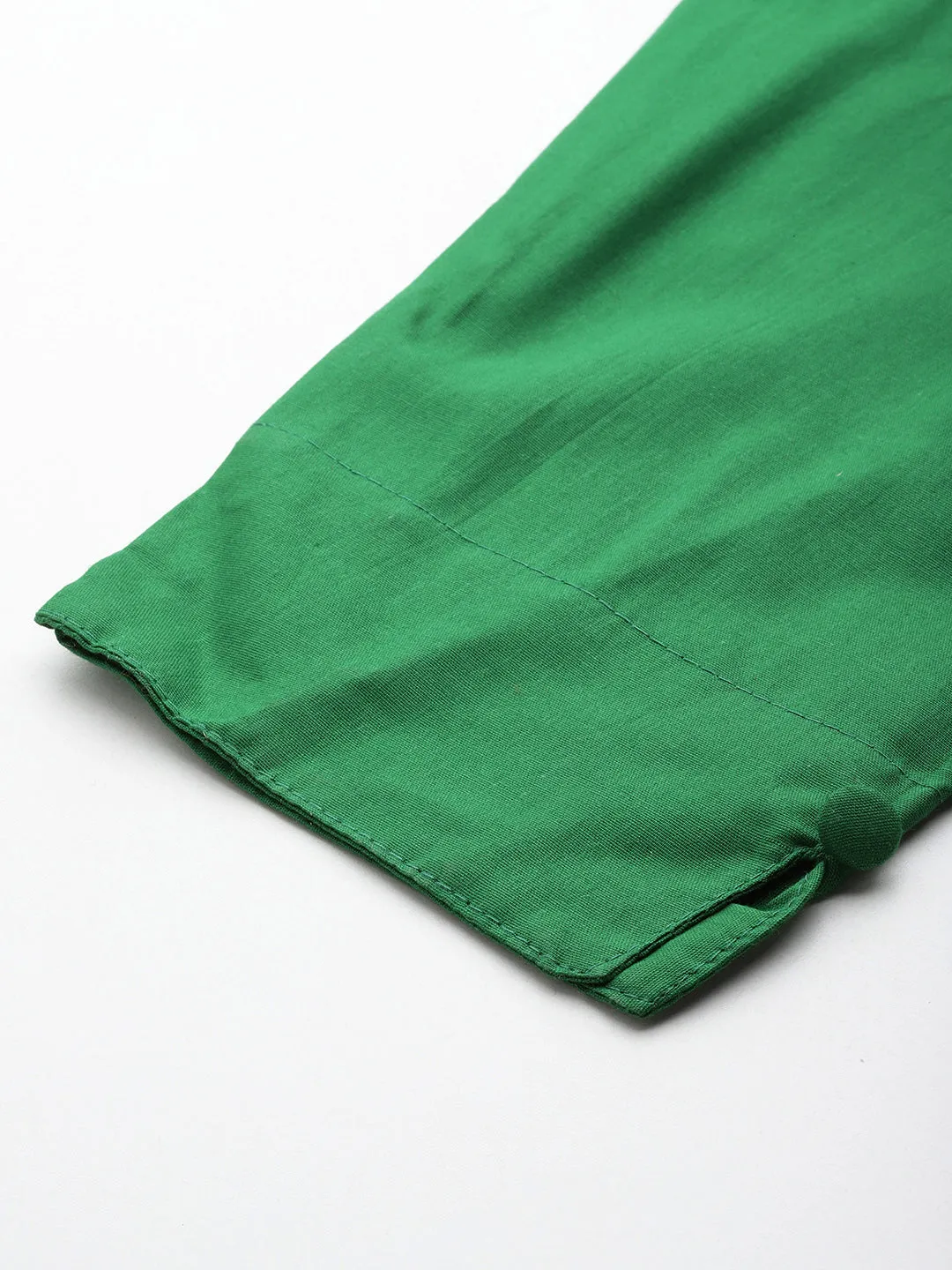 Women Pure Cotton Kurti Pant - Green