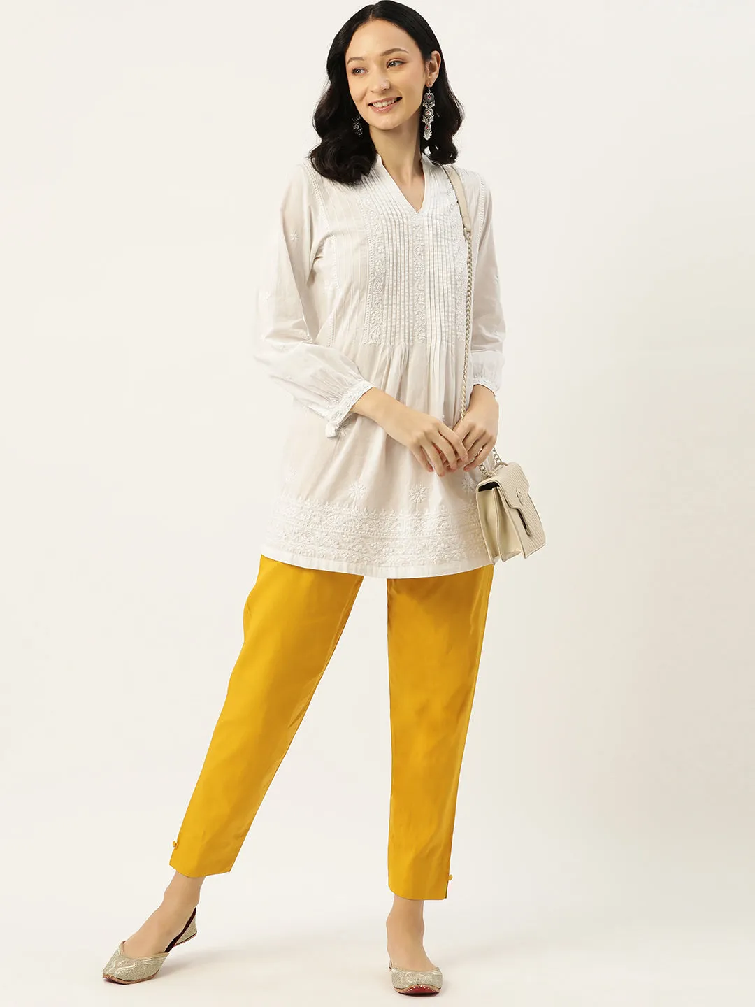 Women Pure Cotton Kurti Pant - Mustard