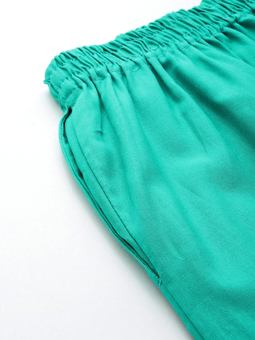 Women Pure Cotton Kurti Pant - Pista Green