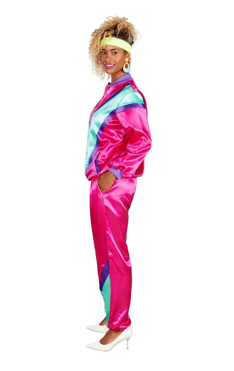 Womens 80s Pink Shellsuit Costume