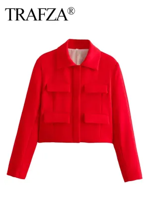 Women's Plush Burgundy Crop Long Sleeve Jacket