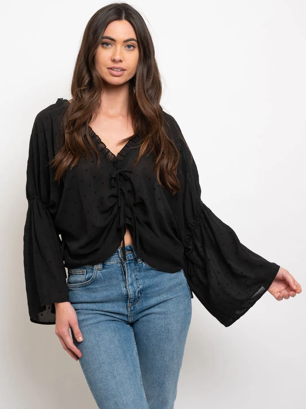 WOMEN'S STAR DRAPED TOP