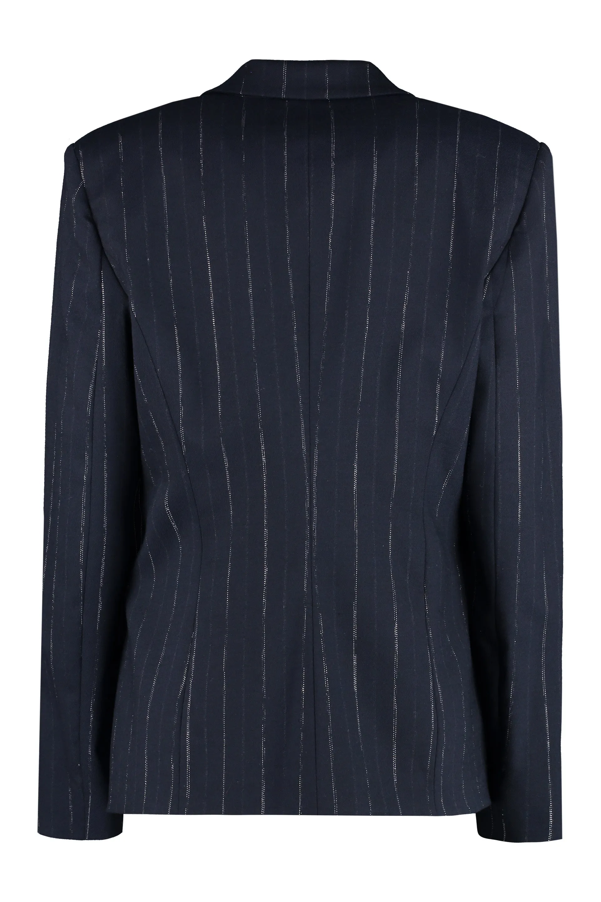 Wool-blend pinstripe blazer