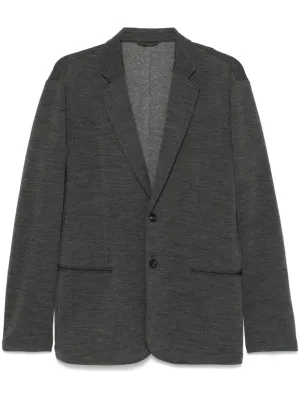 Wool blend single-breasted jacket