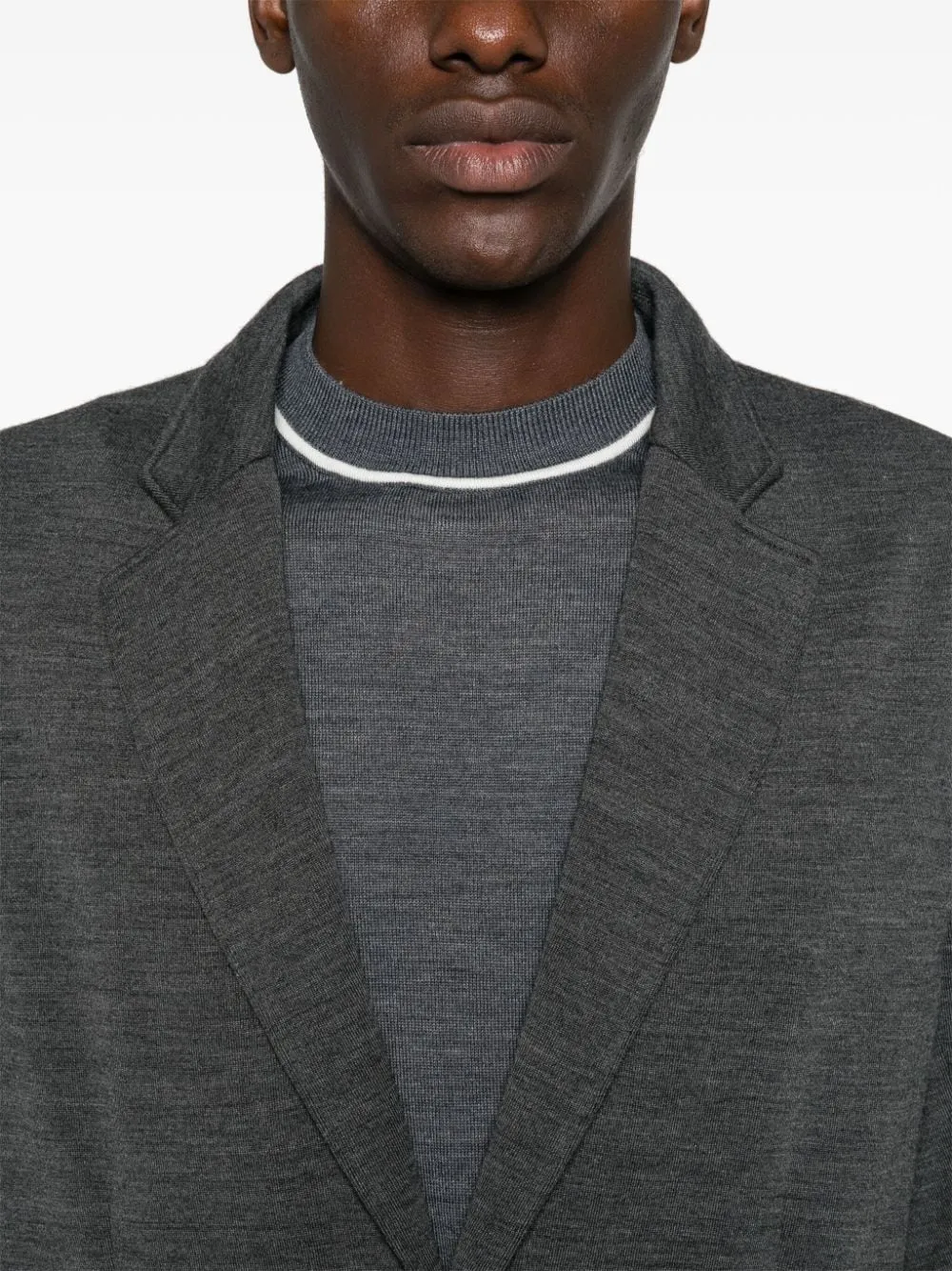 Wool blend single-breasted jacket