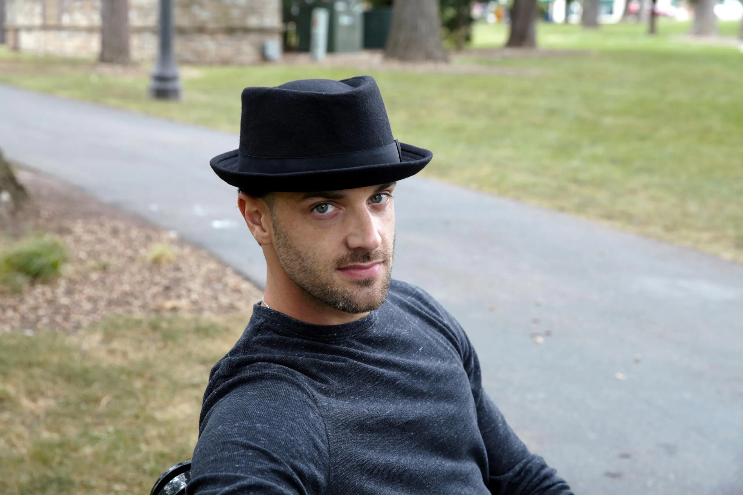 Wool Fedora Diamond Shaped by Funky Junque
