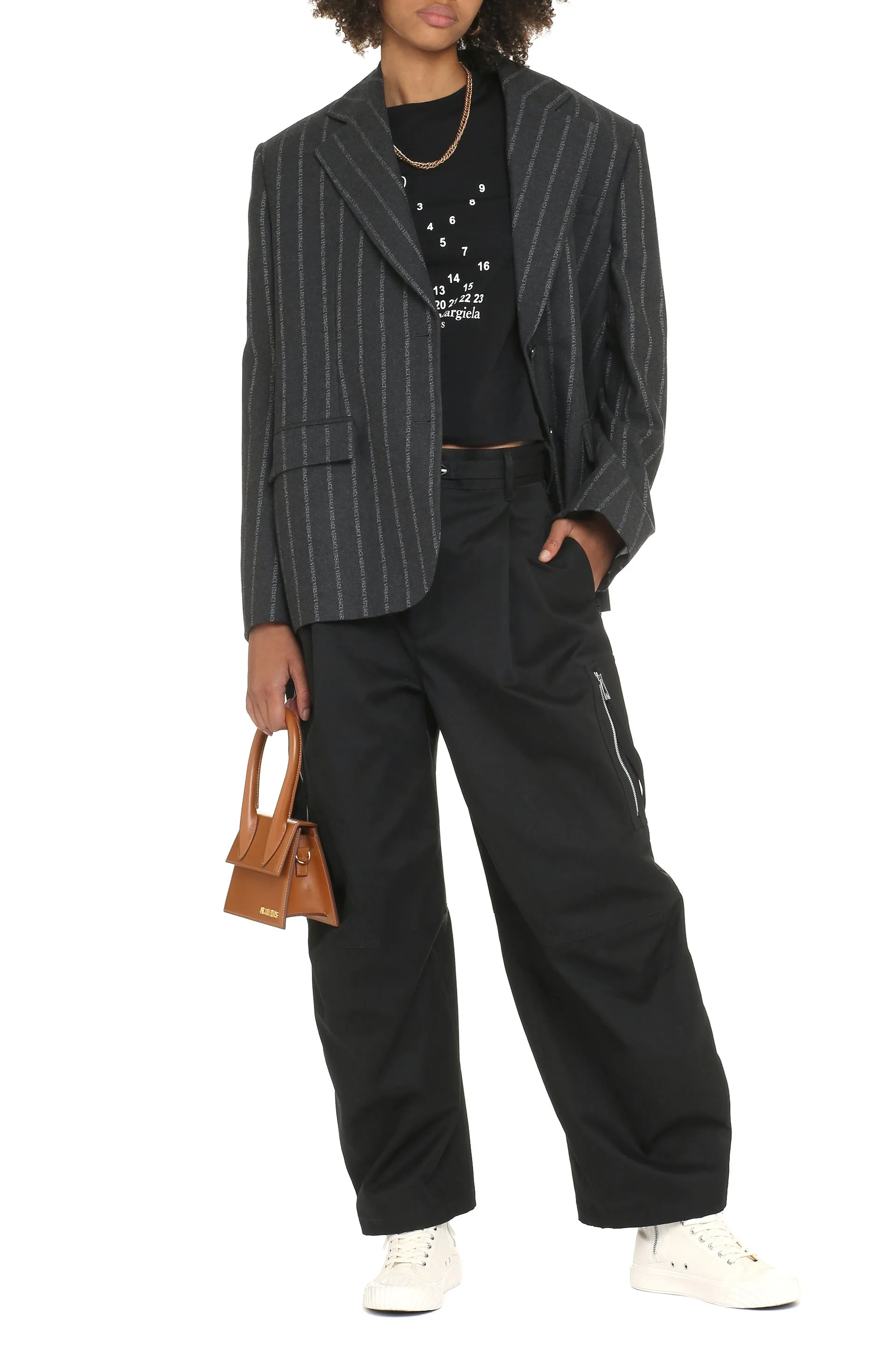 Wool pinstripe blazer