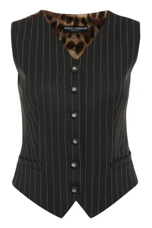 Wool pinstripe vest