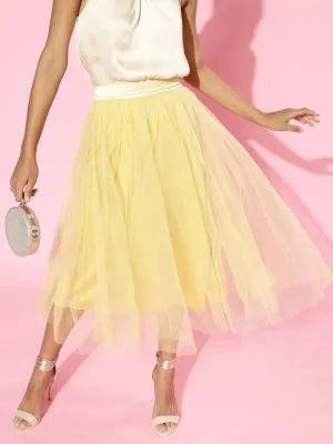 Yellow Plain Tulle Skirt