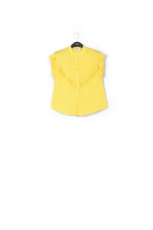 Yellow ruffled top