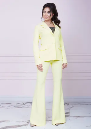 Yellow Slim Fit Flared Trousers