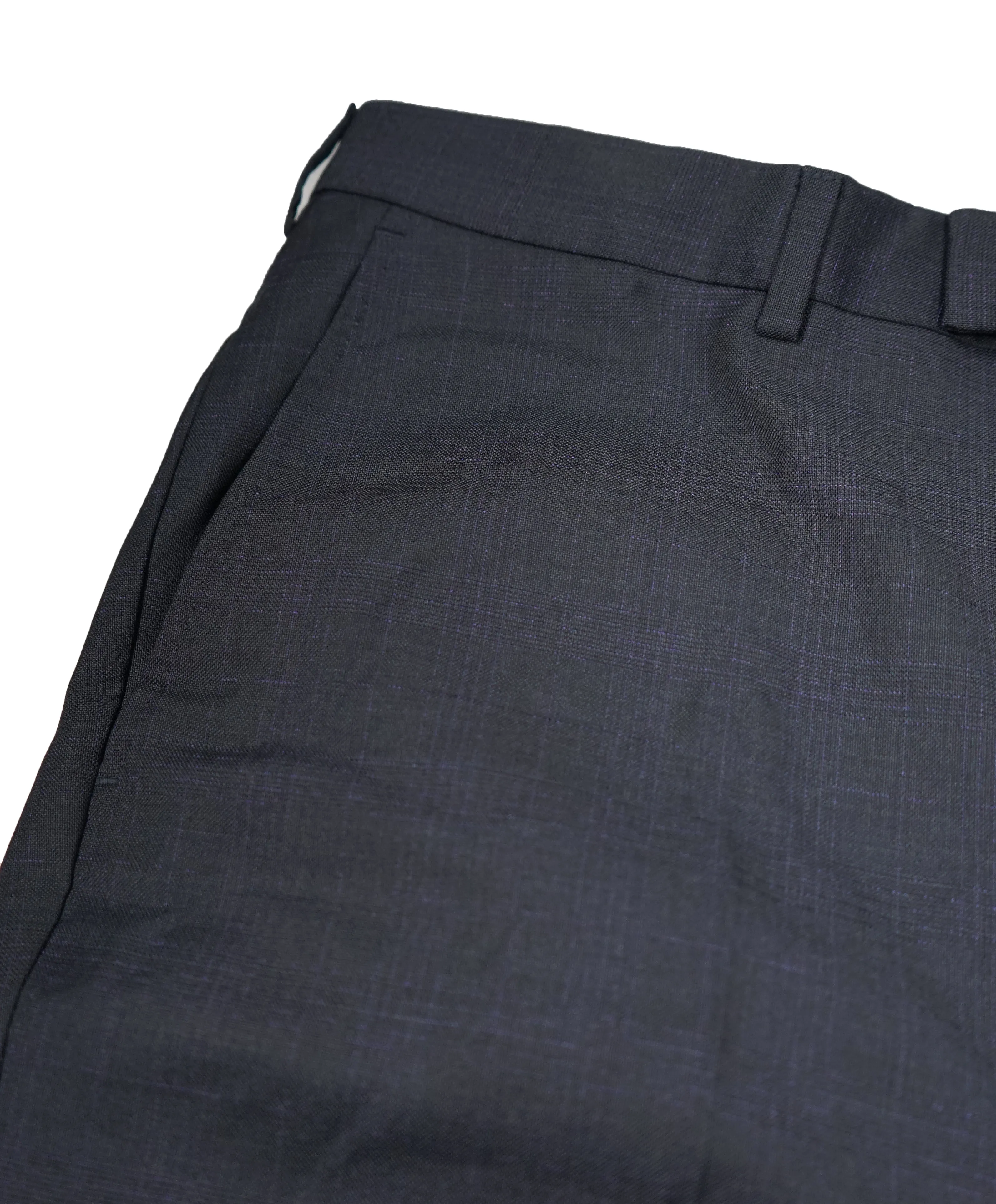 Z ZEGNA - Gray & Purple Plaid Check Flat Front Dress Pants - 38W