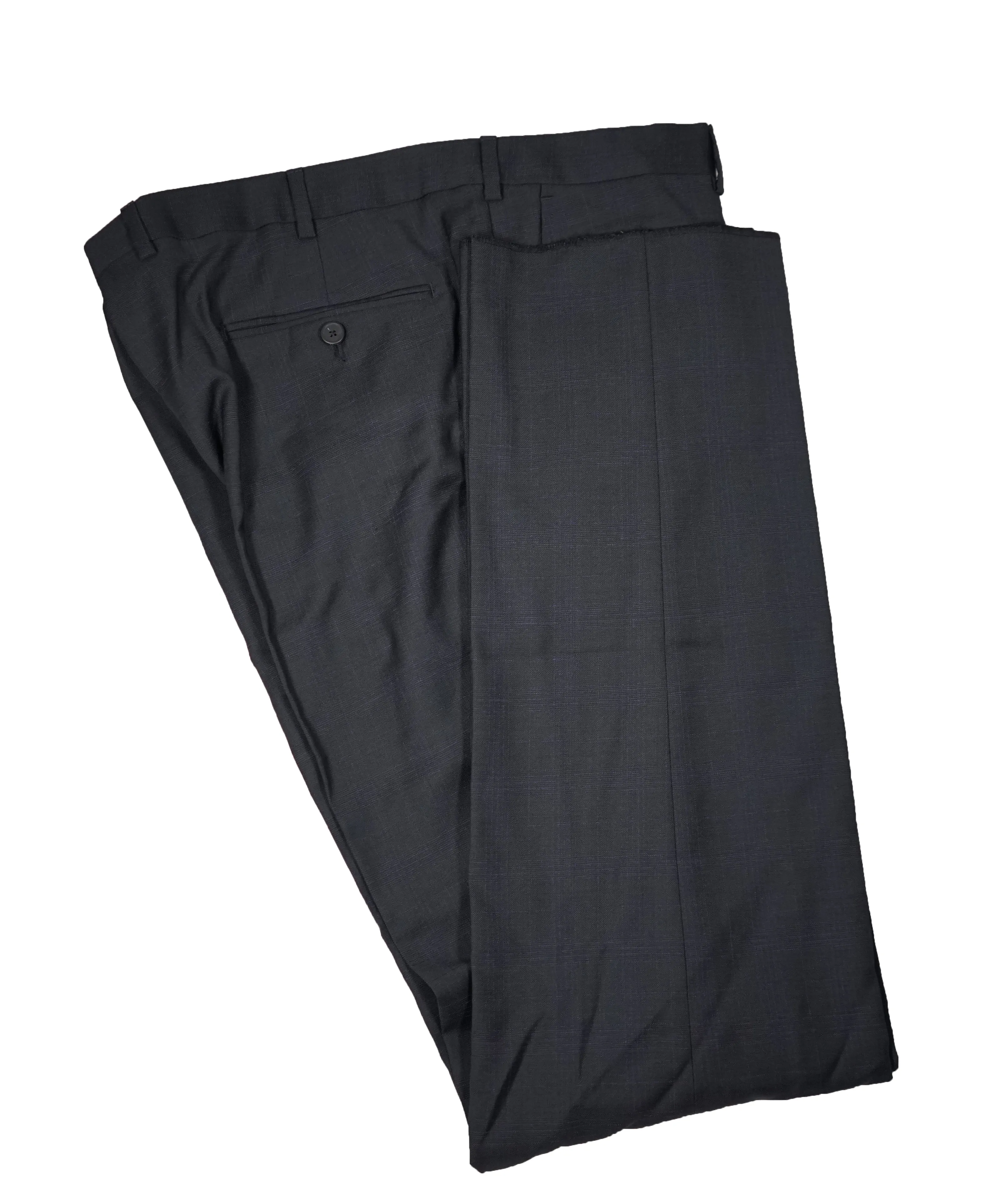 Z ZEGNA - Gray & Purple Plaid Check Flat Front Dress Pants - 38W
